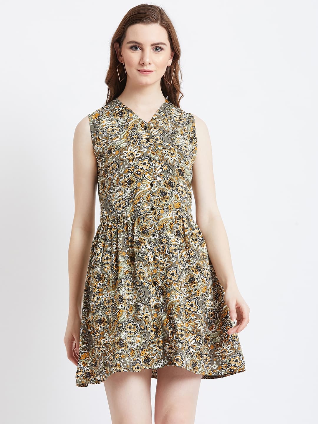 Printed Floral Sleeveless Dress