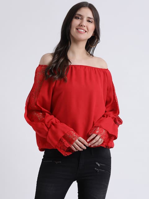 Classic Red Off-Shoulder Top