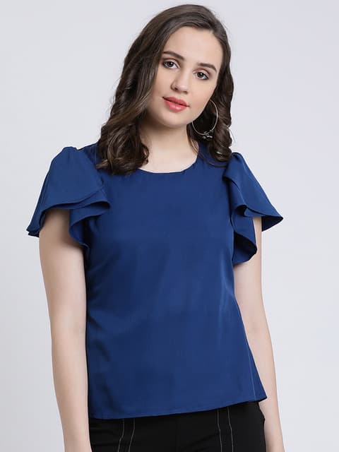 Pink Structured Waist Flared Top